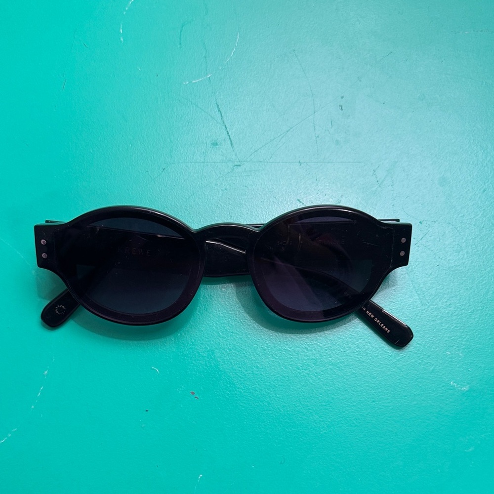 KREWE Black Oval Sunglasses